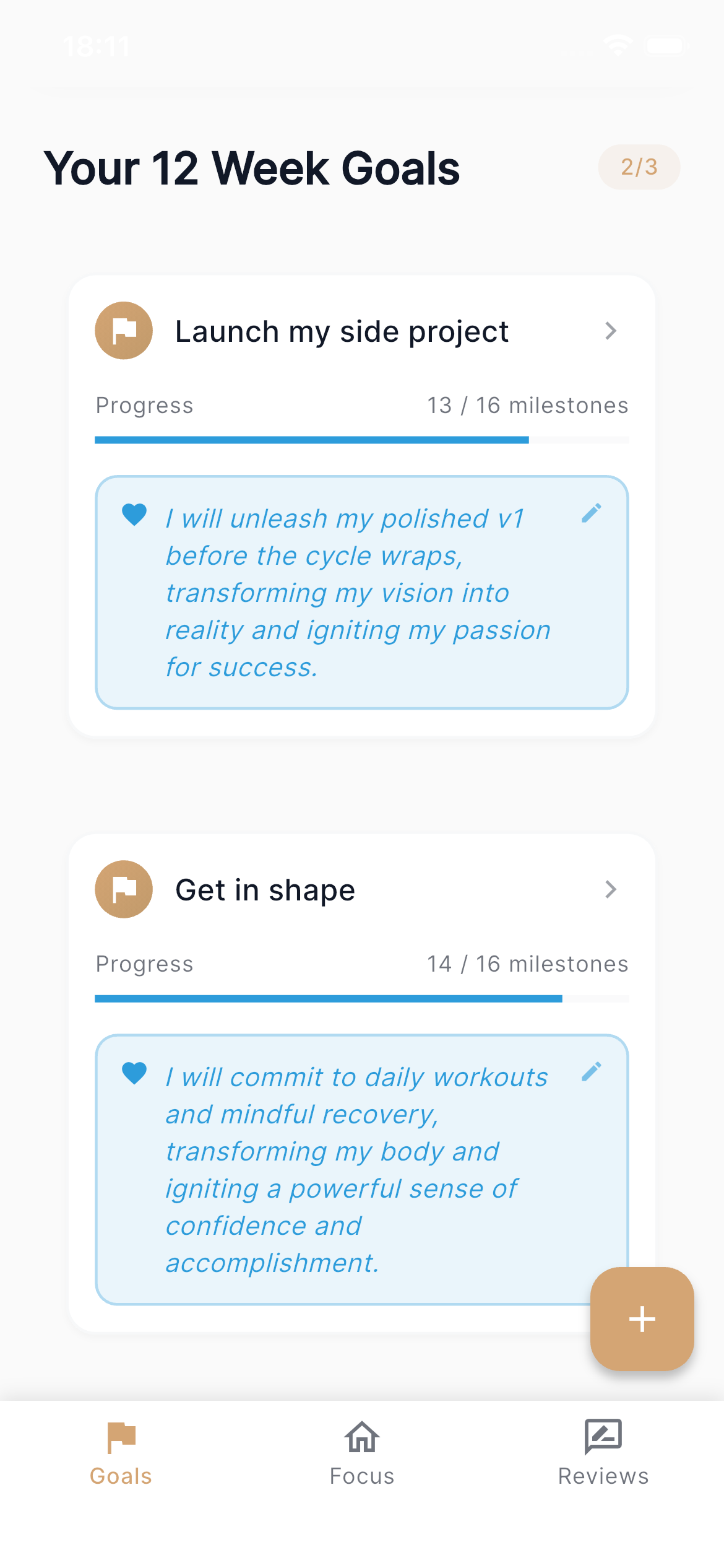 Daily focus plan generated by the 12Focus AI coach.